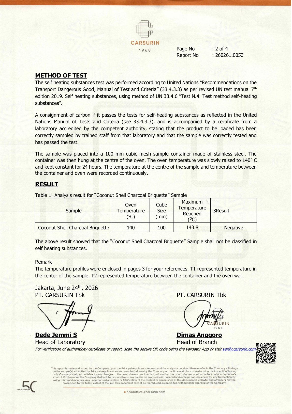 Carsurin Self Heating Test document preview page 2