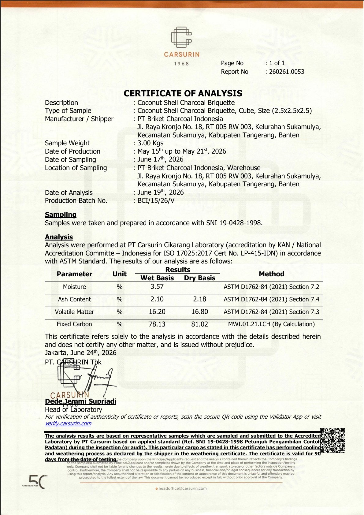 Carsurin COA document preview page 2