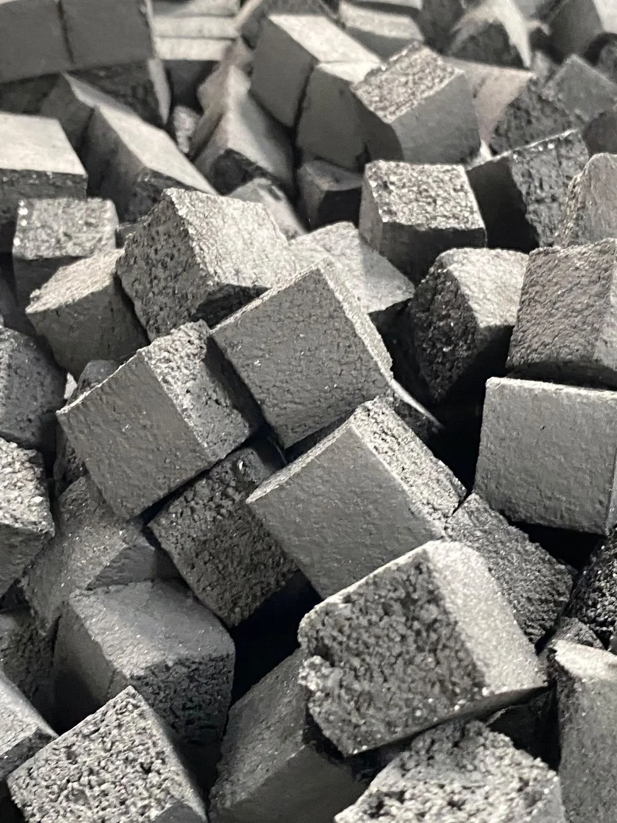 Macro charcoal briquettes