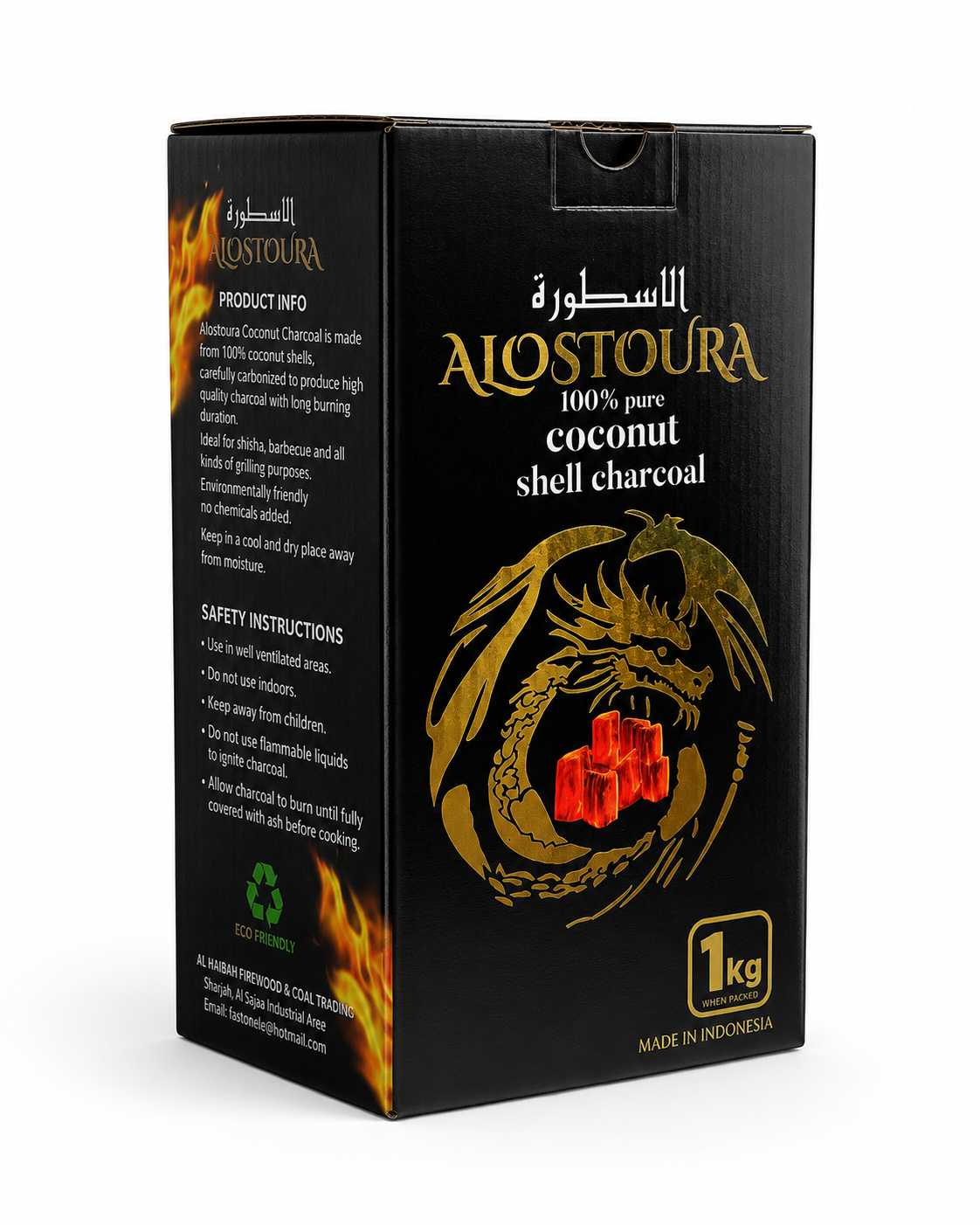 1 kg coconut charcoal briquette inner box