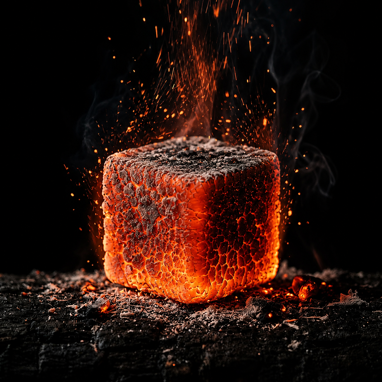 Cube coconut charcoal briquette