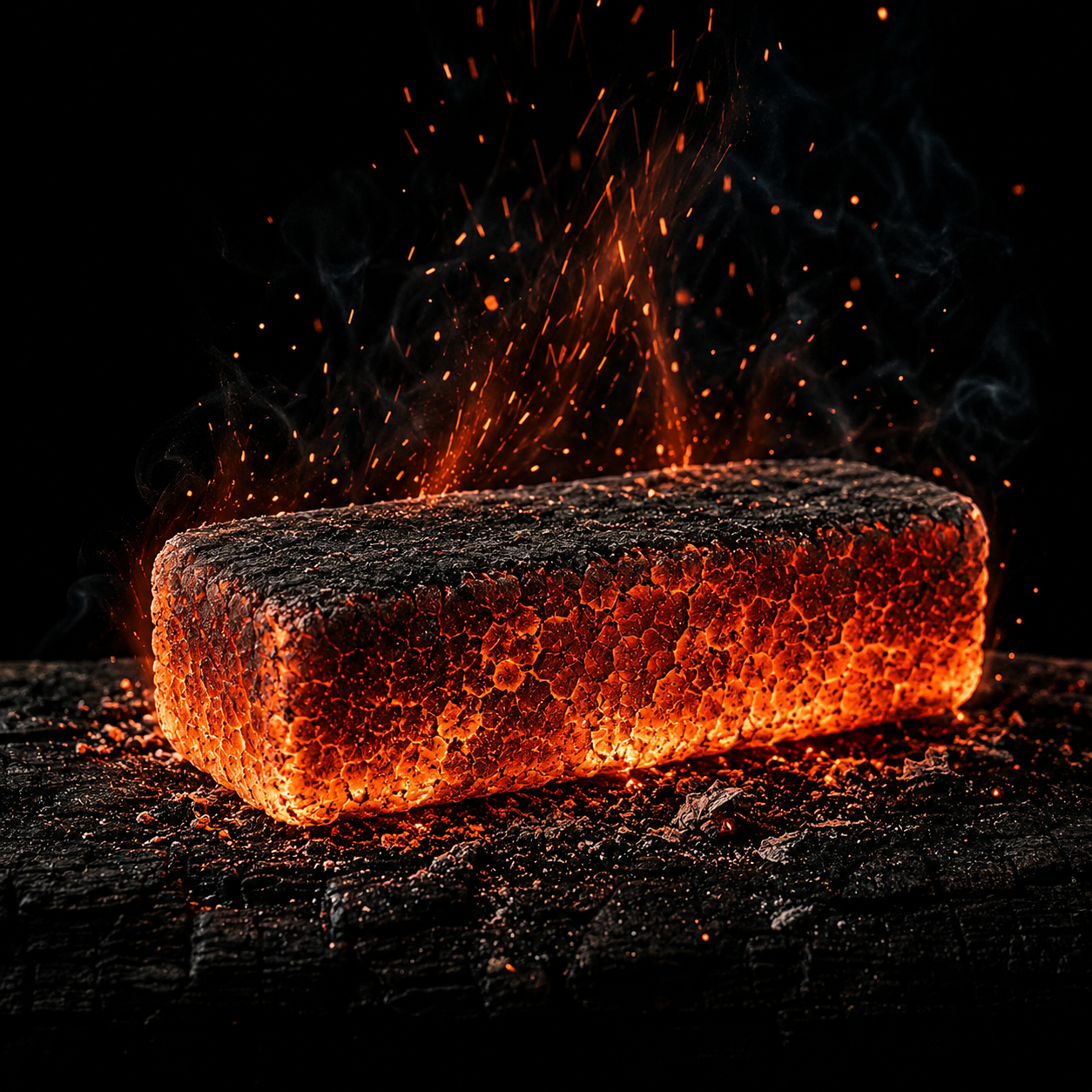Rectangle coconut charcoal briquette